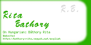 rita bathory business card